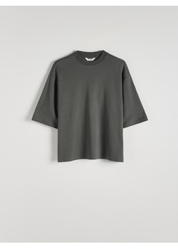Reserved - Gładki T-shirt oversize - ciemnoszary ze sklepu Reserved w kategorii T-shirty męskie - zdjęcie 173140016