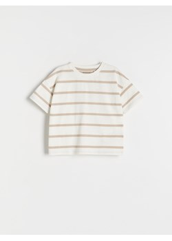 Reserved - T-shirt oversize w paski - złamana biel ze sklepu Reserved w kategorii Koszulki niemowlęce - zdjęcie 173140198