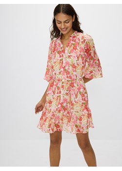Reserved - Sukienka mini w kwiaty - pastelowy róż ze sklepu Reserved w kategorii Sukienki - zdjęcie 173140248