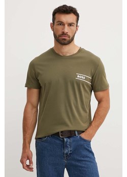 BOSS t-shirt bawełniany męski kolor zielony z nadrukiem 50517715 ze sklepu ANSWEAR.com w kategorii T-shirty męskie - zdjęcie 173140688
