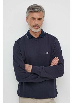 Gant bluza męska kolor granatowy z aplikacją ze sklepu ANSWEAR.com w kategorii Bluzy męskie - zdjęcie 173140779