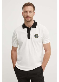 Lacoste polo bawełniane kolor biały z aplikacją ze sklepu ANSWEAR.com w kategorii T-shirty męskie - zdjęcie 173140858