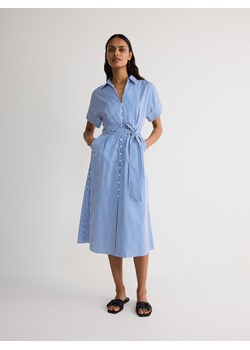 Reserved - Koszulowa sukienka midi - wielobarwny ze sklepu Reserved w kategorii Sukienki - zdjęcie 173154347