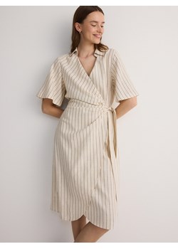 Reserved - Sukienka z wiskozą i lnem - wielobarwny ze sklepu Reserved w kategorii Sukienki - zdjęcie 173154378