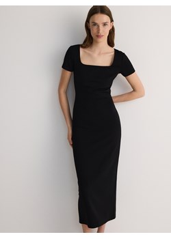Reserved - Sukienka midi z rozcięciem - czarny ze sklepu Reserved w kategorii Sukienki - zdjęcie 173154467