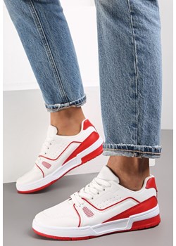 Biało-Czerwone Sneakersy Sznurowane z Ekoskóry Fondil ze sklepu renee.pl w kategorii Buty sportowe damskie - zdjęcie 173159879