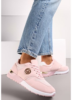 Różowe Sneakersy Ozdobione Metalicznymi Wstawkami Dabriele ze sklepu renee.pl w kategorii Buty sportowe damskie - zdjęcie 173180806