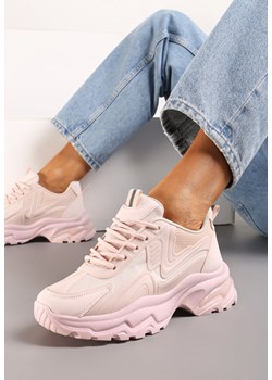 Różowe Klasyczne Sneakersy Sznurowane na Niskiej Platformie Lenivia ze sklepu renee.pl w kategorii Buty sportowe damskie - zdjęcie 173187148