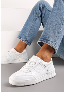 Białe Sneakersy ze Skóry Naturalnej z Metalicznymi Akcentami Hyacinte ze sklepu renee.pl w kategorii Buty sportowe damskie - zdjęcie 173219968