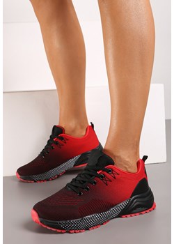 Czerwono-Czarne Buty Sportowe Sneakersy na Płaskiej Podeszwie ze Sznurowaniem Risaila ze sklepu renee.pl w kategorii Buty sportowe damskie - zdjęcie 173249647