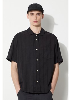 Corridor koszula Striped Seersucker męska kolor czarny regular SS0014 ze sklepu PRM w kategorii Koszule męskie - zdjęcie 173257965