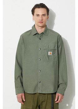 Carhartt WIP kurtka koszulowa Hayworth Shirt Jac kolor zielony przejściowa I033443.66702 ze sklepu PRM w kategorii Kurtki męskie - zdjęcie 173257979