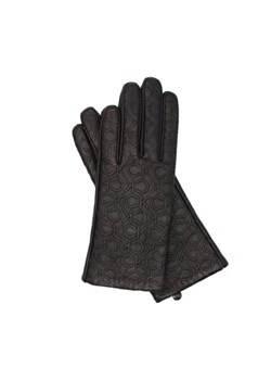 Calvin Klein Skórzane rękawiczki RE-LOCK DEBOSSED | z dodatkiem wełny ze sklepu Gomez Fashion Store w kategorii Rękawiczki damskie - zdjęcie 173266625