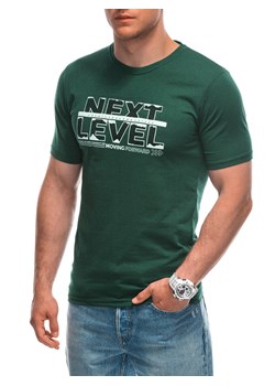 T-shirt męski z nadrukiem 1960S - zielony ze sklepu Edoti w kategorii T-shirty męskie - zdjęcie 173276649