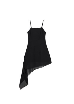 Cropp - Czarna szyfonowa szara sukienka - czarny ze sklepu Cropp w kategorii Sukienki - zdjęcie 173276918