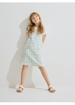 Reserved - Tweedowa sukienka - jasnoturkusowy ze sklepu Reserved w kategorii Sukienki dziewczęce - zdjęcie 173277369