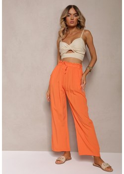 Pomarańczowe Spodnie Karrill ze sklepu Renee odzież w kategorii Spodnie damskie - zdjęcie 173277757