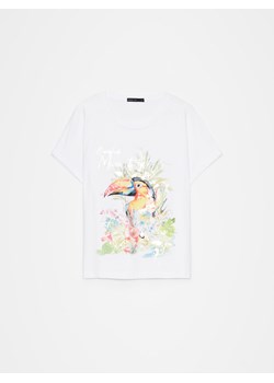 Mohito - T-shirt z printem - biały ze sklepu Mohito w kategorii Bluzki damskie - zdjęcie 173280258