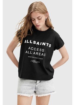 AllSaints t-shirt bawełniany TOUR ANNA damski kolor czarny W071JA ze sklepu ANSWEAR.com w kategorii Bluzki damskie - zdjęcie 173280737