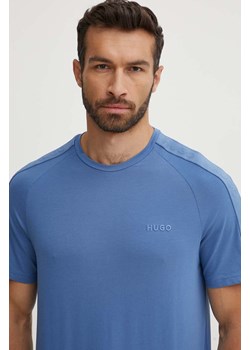 HUGO t-shirt lounge kolor niebieski gładki 50520480 ze sklepu ANSWEAR.com w kategorii T-shirty męskie - zdjęcie 173280786