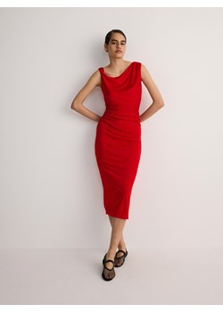 Reserved - Sukienka z drapowaniem - czerwony ze sklepu Reserved w kategorii Sukienki - zdjęcie 173281138