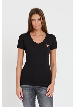 GUESS Czarny t-shirt Mini Triangle Tee, Wybierz rozmiar L ze sklepu outfit.pl w kategorii Bluzki damskie - zdjęcie 173281538