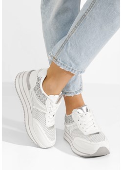 Białe sneakersy na platformie Enabella ze sklepu Zapatos w kategorii Buty sportowe damskie - zdjęcie 173281568