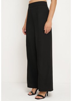 Czarne Spodnie o Szerokim Garniturowym Kroju z Wysokim Stanem Rissetta ze sklepu Born2be Odzież w kategorii Spodnie damskie - zdjęcie 173283238