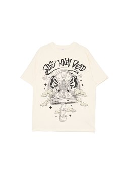 Cropp - Jasna koszulka w stylu punk rock - kremowy ze sklepu Cropp w kategorii Bluzki damskie - zdjęcie 173284126
