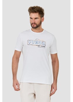 GUESS Biały t-shirt Box Logo, Wybierz rozmiar XXL ze sklepu outfit.pl w kategorii T-shirty męskie - zdjęcie 173284288