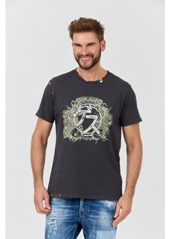 GUESS Szary t-shirt Japanese Ideog, Wybierz rozmiar XXL ze sklepu outfit.pl w kategorii T-shirty męskie - zdjęcie 173284369