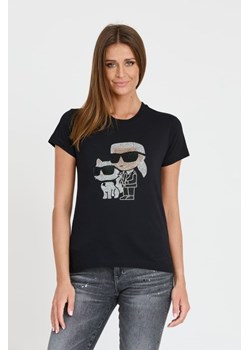 KARL LAGERFELD Czarny t-shirt Ikonik 2.0, Wybierz rozmiar M ze sklepu outfit.pl w kategorii Bluzki damskie - zdjęcie 173284438