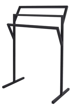 Czarny metalowy stojak na ręczniki 60 cm - Wemio 3X ze sklepu Edinos.pl w kategorii Łazienka - zdjęcie 173284616