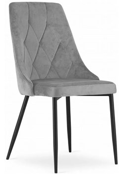 Komplet 4 jasnoszarych krzeseł pikowanych - Imre ze sklepu Edinos.pl w kategorii Krzesła - zdjęcie 173284628