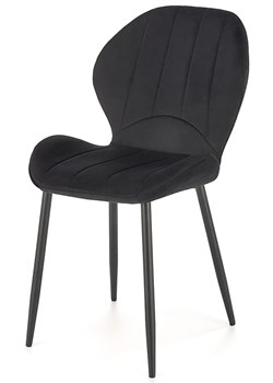 Metalowe tapicerowane czarne krzesło - Velnis ze sklepu Edinos.pl w kategorii Krzesła - zdjęcie 173284656