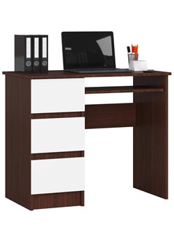 Nowoczesne biurko z szufladami wenge + biały - Miren 3X ze sklepu Edinos.pl w kategorii Biurka i sekretarzyki - zdjęcie 173284735