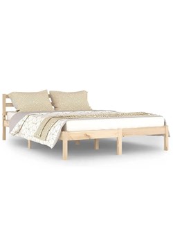 Podwójne sosnowe łóżko z zagłówkiem 140x200 - Lenar 5X ze sklepu Edinos.pl w kategorii Łóżka i materace - zdjęcie 173284996