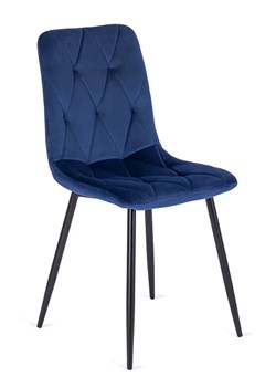 Granatowe welurowe krzesło do pokoju - Voro ze sklepu Edinos.pl w kategorii Krzesła - zdjęcie 173285055