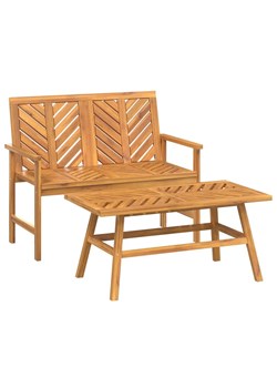 Ławka i stolik ogrodowy z drewna akacjowego - Viraso 5X ze sklepu Edinos.pl w kategorii Zestawy mebli ogrodowych - zdjęcie 173285078