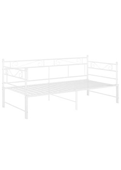 Białe metalowe łóżko rozkładane 90x200 cm - Rego ze sklepu Edinos.pl w kategorii Łóżka i materace - zdjęcie 173285207