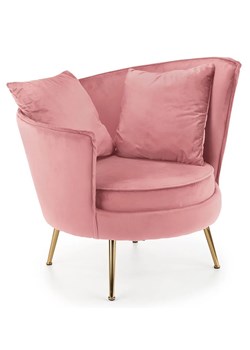 Różowy fotel wypoczynkowy tapicerowany welurem - Varcon ze sklepu Edinos.pl w kategorii Fotele - zdjęcie 173285285