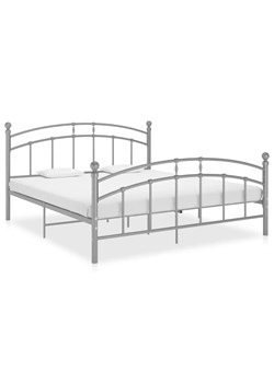 Szare metalowe łóżko małżeńskie 180x200 cm - Serafi ze sklepu Edinos.pl w kategorii Łóżka i materace - zdjęcie 173285298