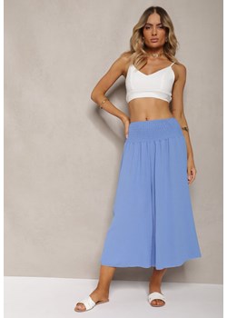 Niebieskie Spodnie Szerokie Luźne High Waist Inestria ze sklepu Renee odzież w kategorii Spodnie damskie - zdjęcie 173286079
