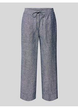 Spodnie lniane rozkloszowane z tunelem model ‘Madeka’ ze sklepu Peek&Cloppenburg  w kategorii Spodnie damskie - zdjęcie 173288858