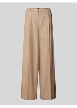 Spodnie z szerokimi nogawkami w jednolitym kolorze ze sklepu Peek&Cloppenburg  w kategorii Spodnie damskie - zdjęcie 173288995