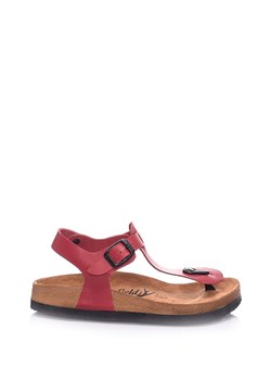 Moosefield Skórzane sandały w kolorze czerwonym ze sklepu Limango Polska w kategorii Sandały damskie - zdjęcie 173290895