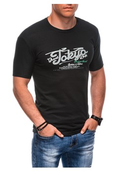T-shirt męski z nadrukiem 1964S - czarny ze sklepu Edoti w kategorii T-shirty męskie - zdjęcie 173290937