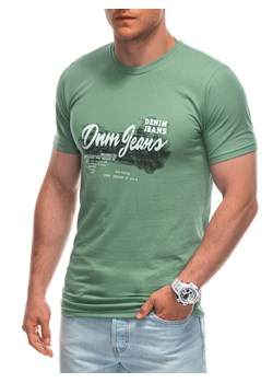 T-shirt męski z nadrukiem 1965S - zielony ze sklepu Edoti w kategorii T-shirty męskie - zdjęcie 173290978