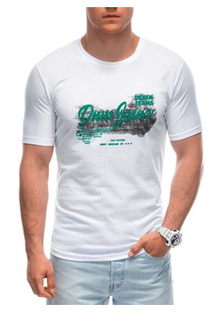 T-shirt męski z nadrukiem 1965S - biały ze sklepu Edoti w kategorii T-shirty męskie - zdjęcie 173291009