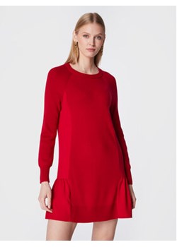 TWINSET Sukienka dzianinowa 222TT3280 Czerwony Regular Fit ze sklepu MODIVO w kategorii Sukienki - zdjęcie 173292536